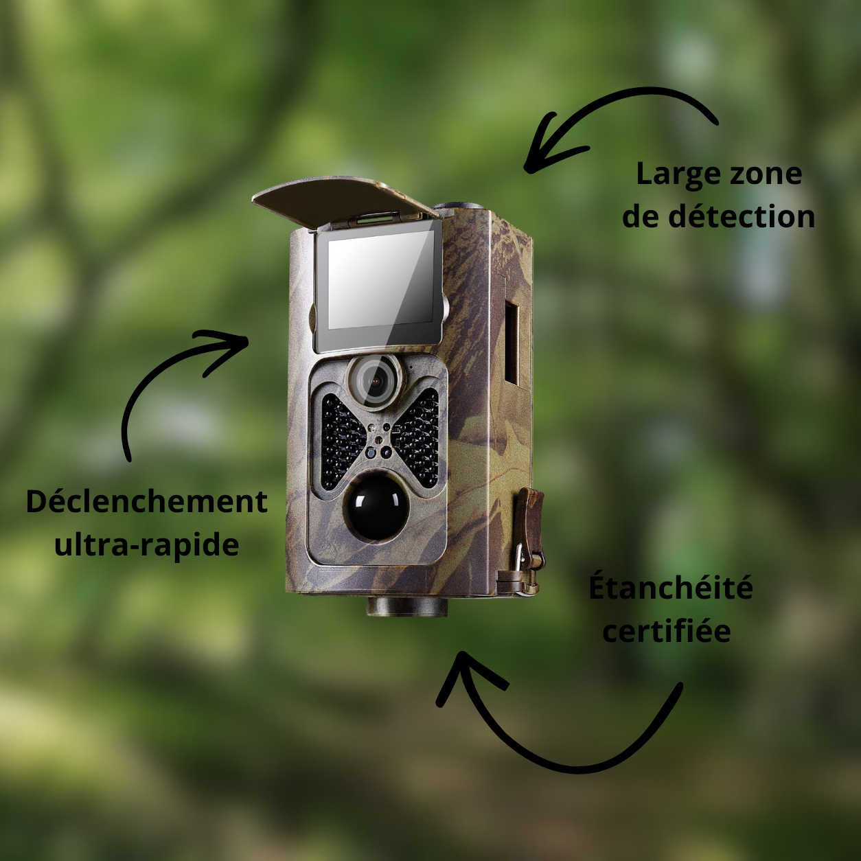 Caméra de Chasse Grand Angle 120° Full HD